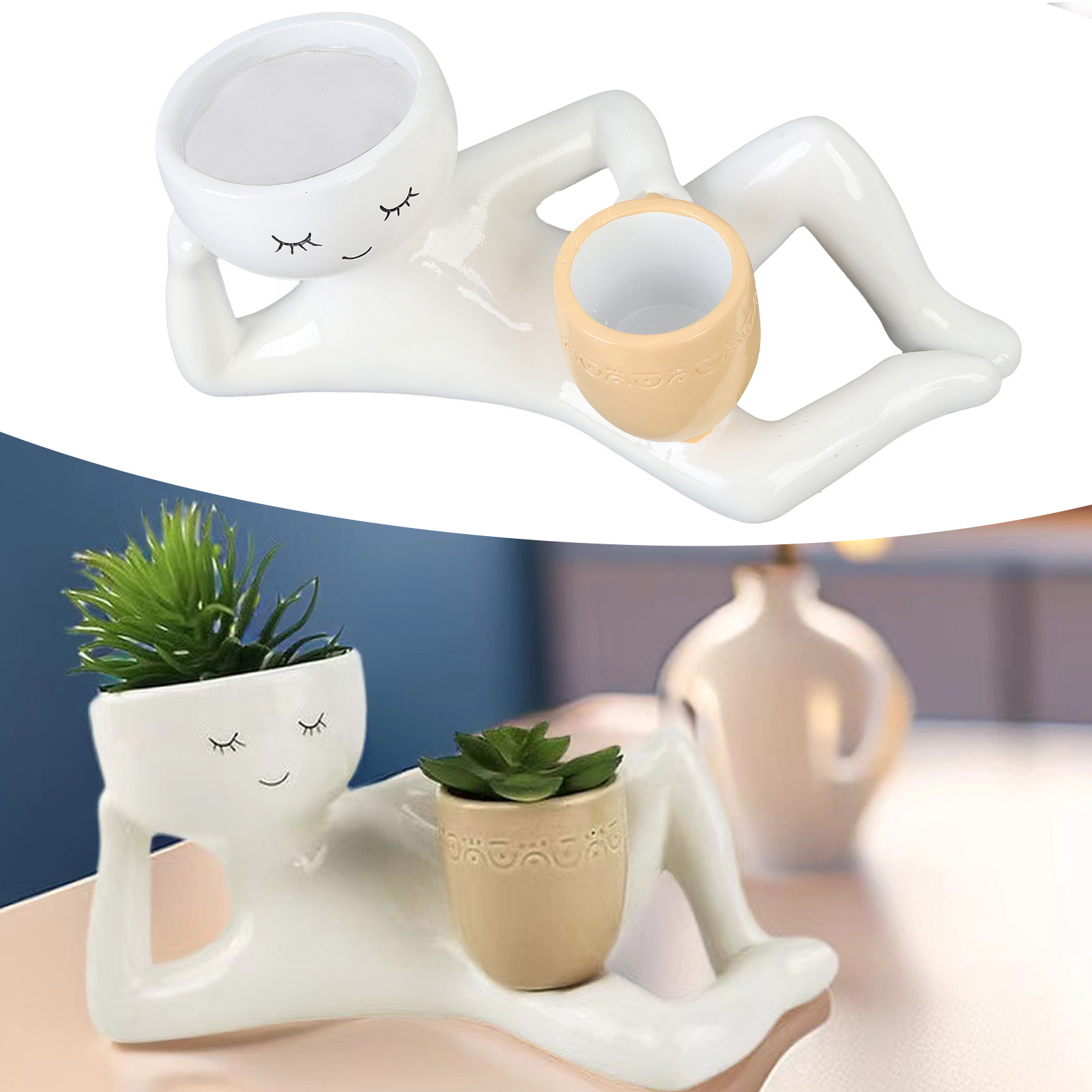 Terracotta Pot - 多肉植物鉢クリエイティブ通気性合成樹脂植木鉢デスクトップオーナメント装飾用