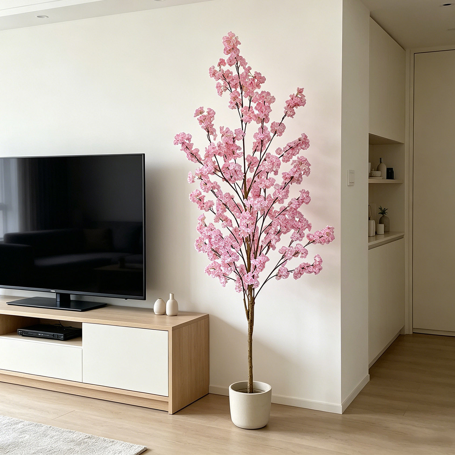 Snake Plant - 100～220cmの人工桜の木、リアルな偽物の桜の枝、屋内用フェイク植物、家の装飾、結婚式、リビングルームの飾り付けに