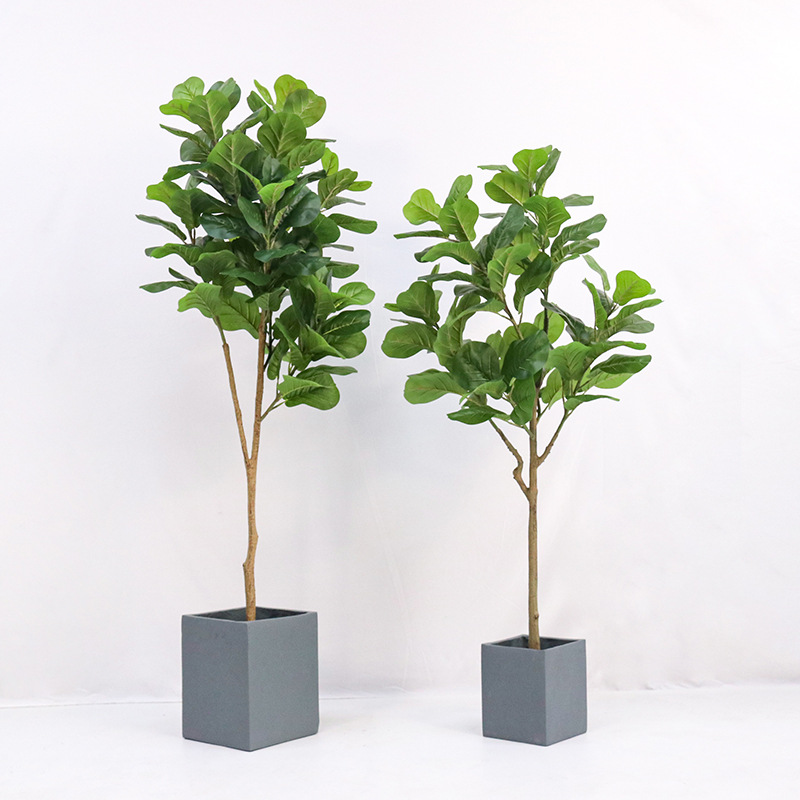 人工観葉植物、プラスチック製の鉢植え、フィドルリーフフィカス - Fiddle Leaf Fig のレビューと価格