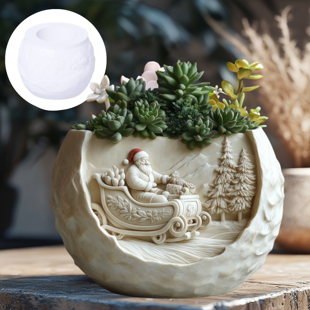 杉のそりサンタクロースレリーフキャンドルカップ石膏シリコンモ - Succulent Set のレビューと価格