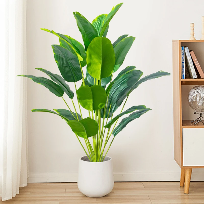 1個 人工観葉植物 大型 熱帯ヤシの木 フェイクバナナの葉  - Fiddle Leaf Fig のレビューと価格